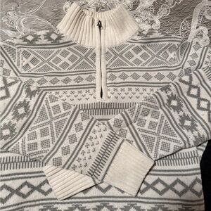 Gray Patterned Mens Sweater